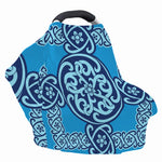 Blue Celtic Symbol Print Baby Seat Cover