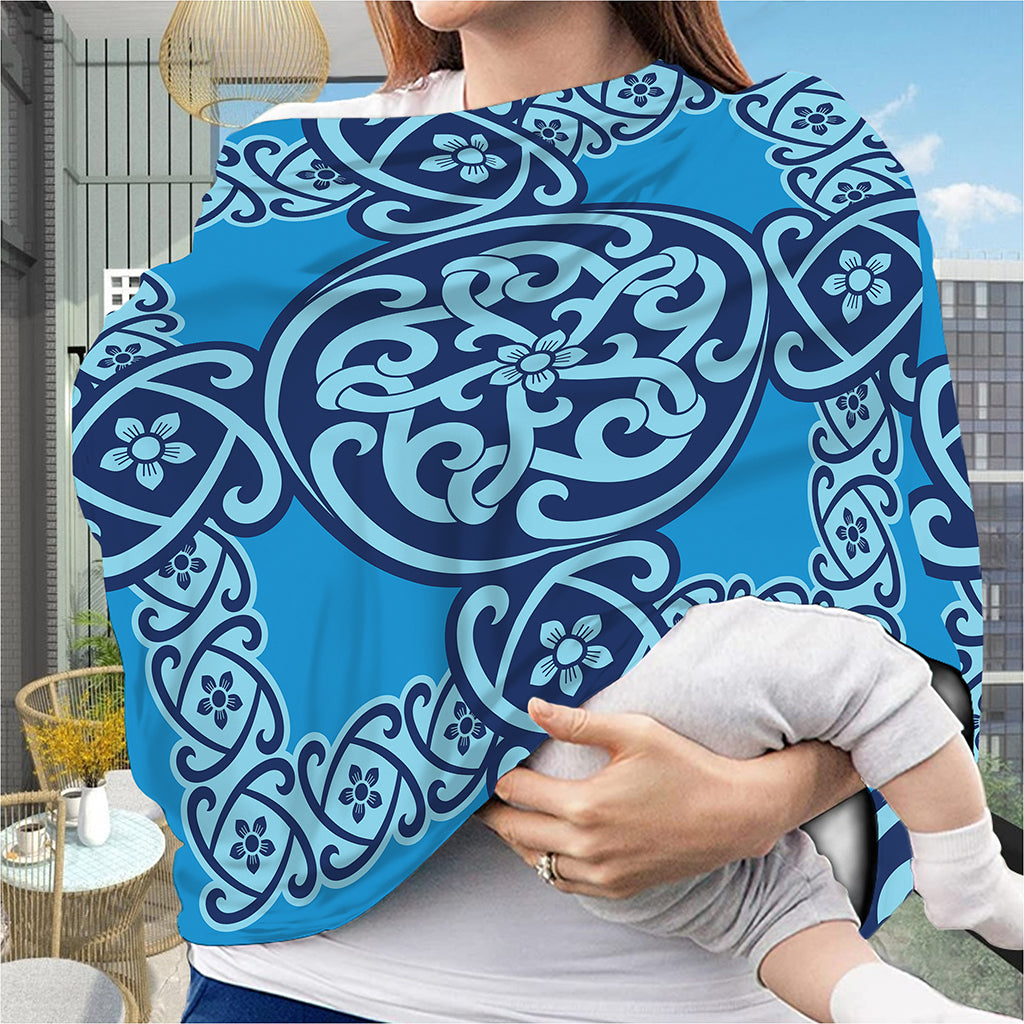 Blue Celtic Symbol Print Baby Seat Cover
