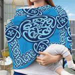Blue Celtic Symbol Print Baby Seat Cover