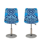 Blue Celtic Symbol Print Bar Stool Covers