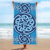 Blue Celtic Symbol Print Beach Towel