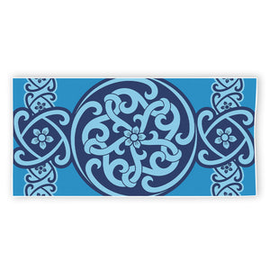 Blue Celtic Symbol Print Beach Towel