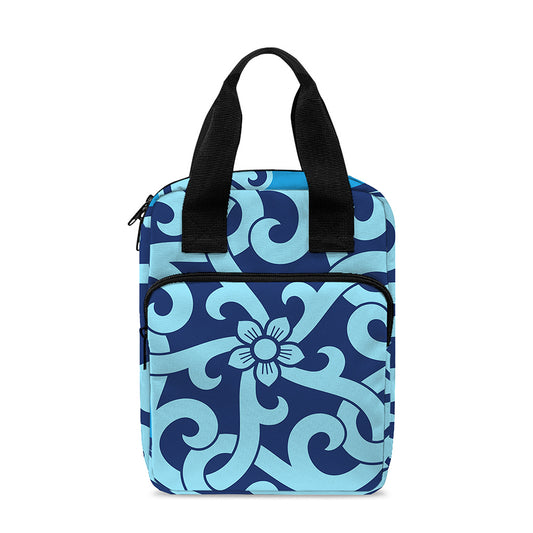 Blue Celtic Symbol Print Bible Tote Bag