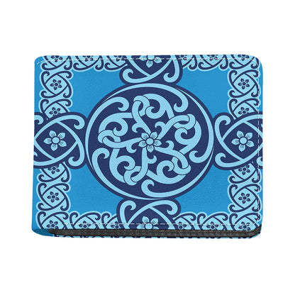 Blue Celtic Symbol Print Bifold Wallet
