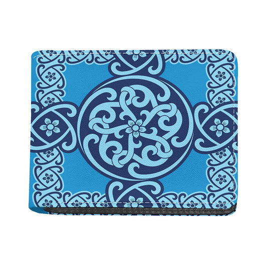 Blue Celtic Symbol Print Bifold Wallet