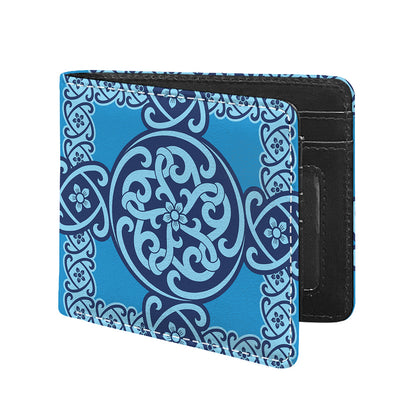 Blue Celtic Symbol Print Bifold Wallet