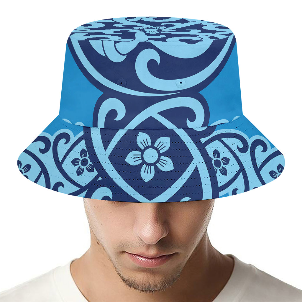 Blue Celtic Symbol Print Bucket Hat