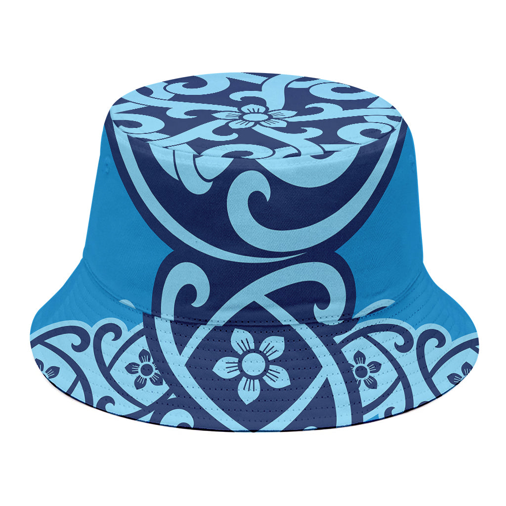 Blue Celtic Symbol Print Bucket Hat