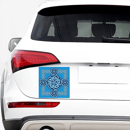 Blue Celtic Symbol Print Car Sticker