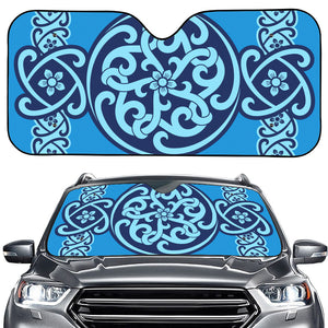 Blue Celtic Symbol Print Car Windshield Sun Shade