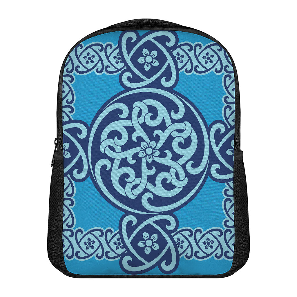 Blue Celtic Symbol Print Casual Backpack