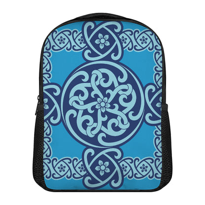 Blue Celtic Symbol Print Casual Backpack