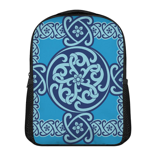 Blue Celtic Symbol Print Casual Backpack