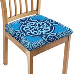 Blue Celtic Symbol Print Chair Cushion Cover