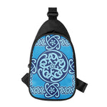 Blue Celtic Symbol Print Chest Bag