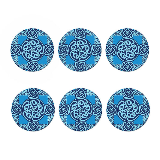 Blue Celtic Symbol Print Coaster Set
