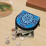 Blue Celtic Symbol Print Coin Purse
