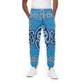 Blue Celtic Symbol Print Cotton Sweatpants