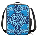 Blue Celtic Symbol Print Crossbody Lunch Bag