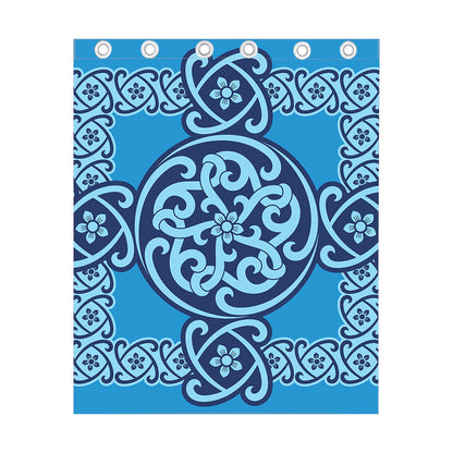 Blue Celtic Symbol Print Curtain
