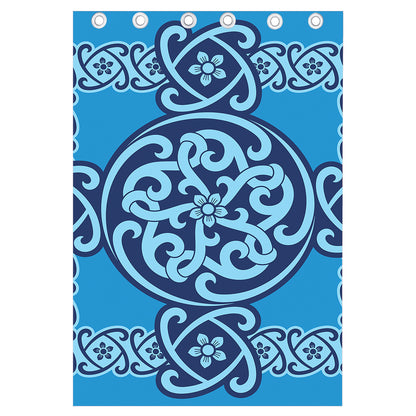 Blue Celtic Symbol Print Curtain