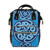 Blue Celtic Symbol Print Diaper Bag