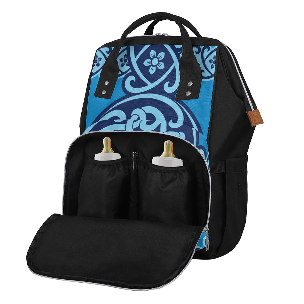 Blue Celtic Symbol Print Diaper Bag