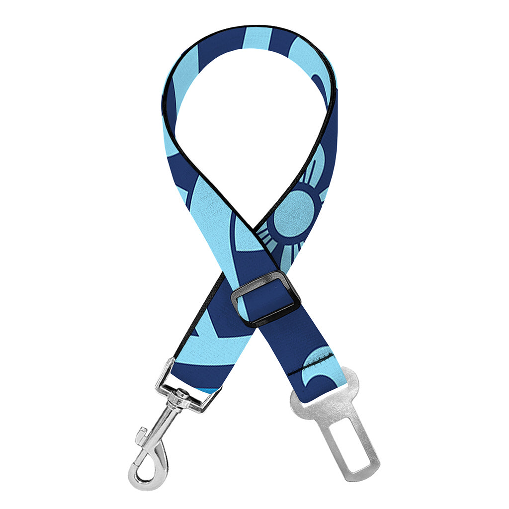 Blue Celtic Symbol Print Dog Seat Belt