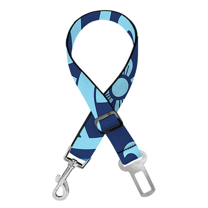 Blue Celtic Symbol Print Dog Seat Belt