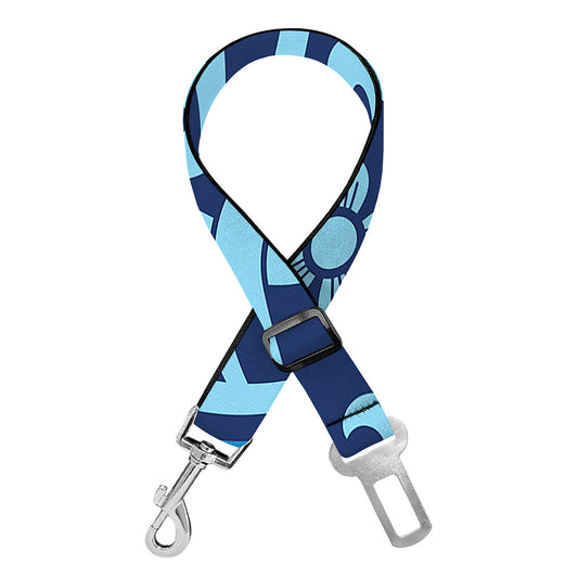 Blue Celtic Symbol Print Dog Seat Belt
