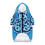 Blue Celtic Symbol Print Dog Zip Up Hoodie