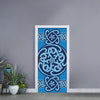 Blue Celtic Symbol Print Door Sticker