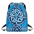 Blue Celtic Symbol Print Drawstring Backpack