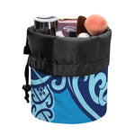 Blue Celtic Symbol Print Drawstring Makeup Bag
