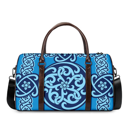 Blue Celtic Symbol Print Duffle Bag