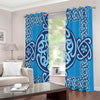 Blue Celtic Symbol Print Extra Wide Grommet Curtains