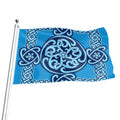 Blue Celtic Symbol Print Flag