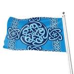 Blue Celtic Symbol Print Flag