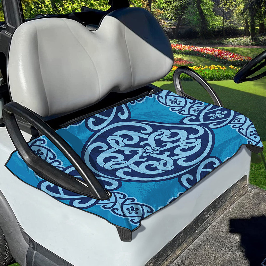 Blue Celtic Symbol Print Golf Cart Seat Cover
