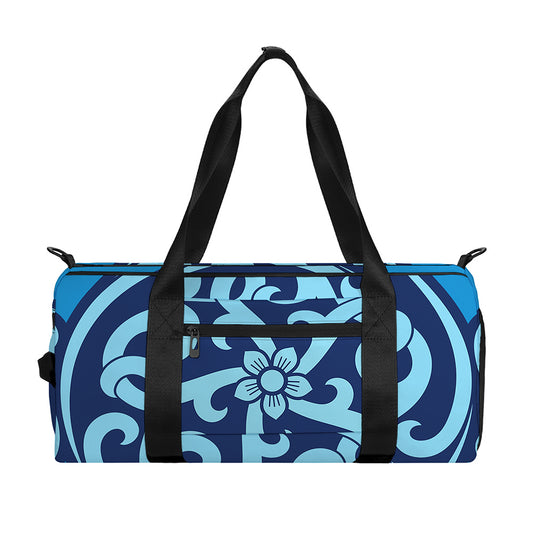 Blue Celtic Symbol Print Gym Bag