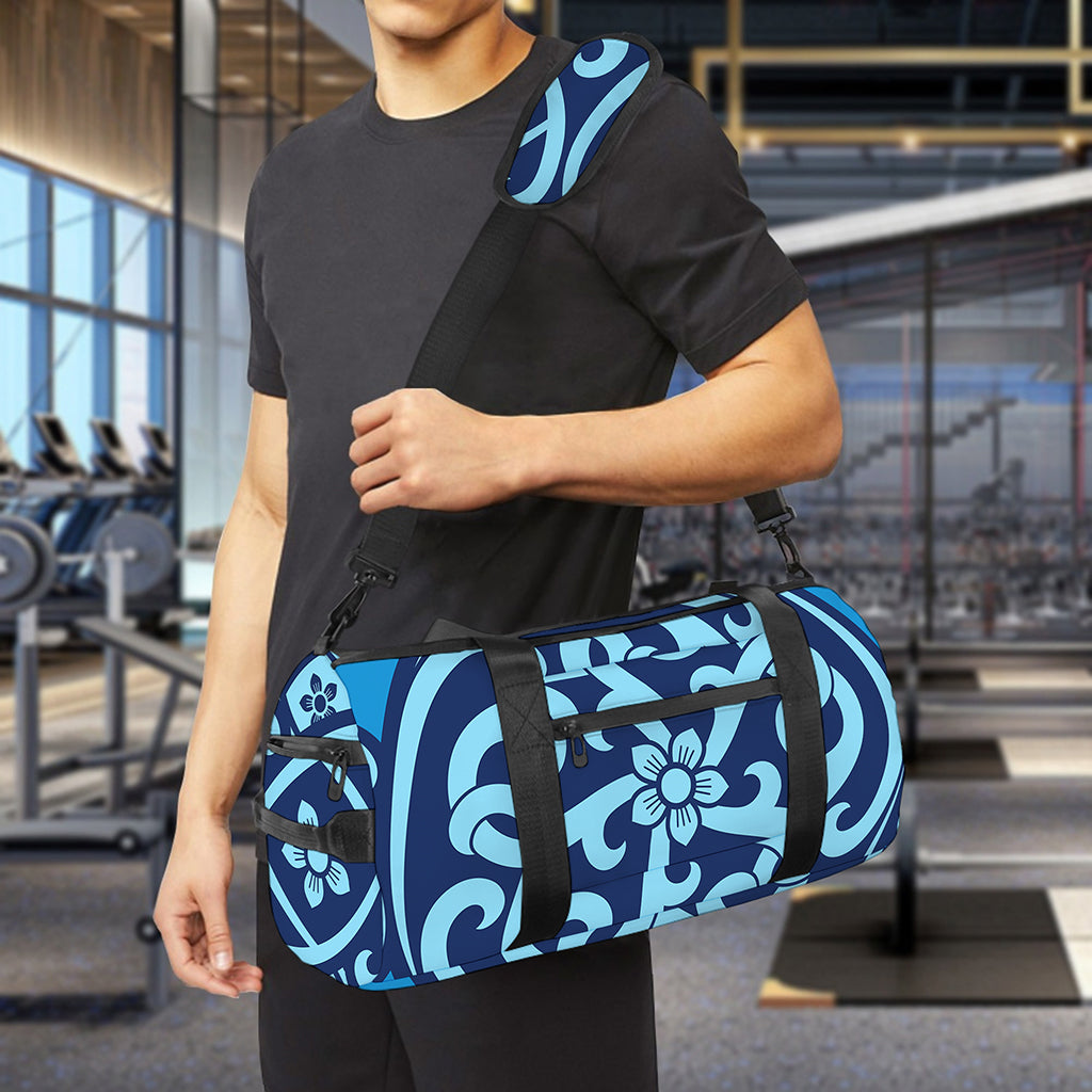 Blue Celtic Symbol Print Gym Bag