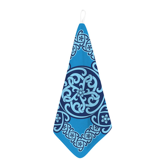 Blue Celtic Symbol Print Hand Towel