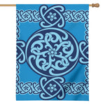 Blue Celtic Symbol Print House Flag