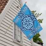 Blue Celtic Symbol Print House Flag