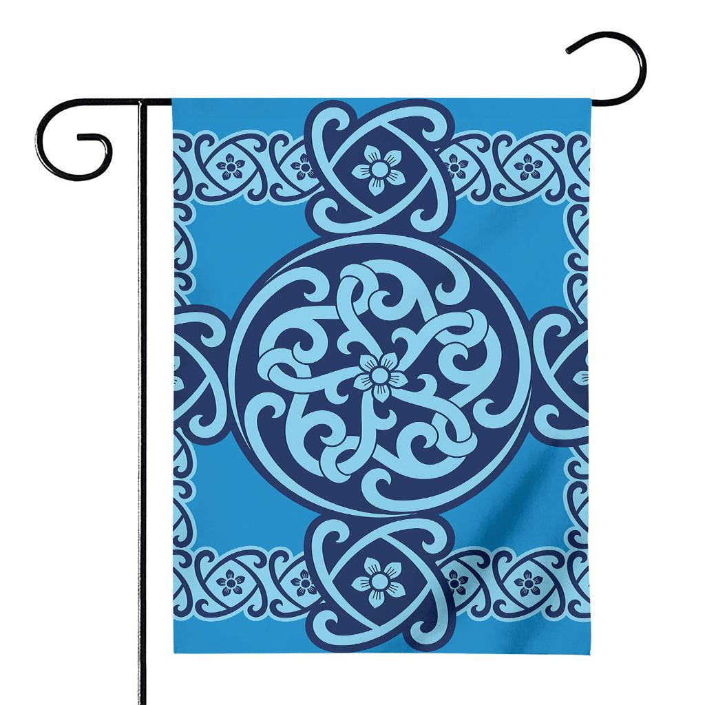 Blue Celtic Symbol Print House Flag