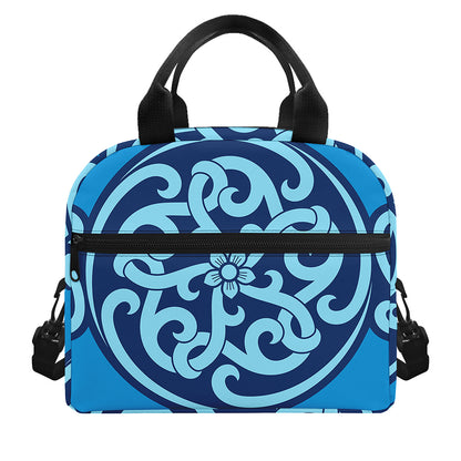 Blue Celtic Symbol Print Insulated Lunch Bag