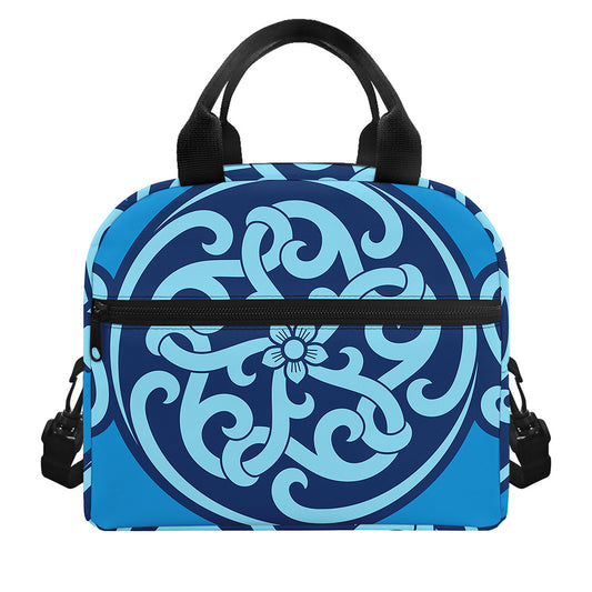 Blue Celtic Symbol Print Insulated Lunch Bag