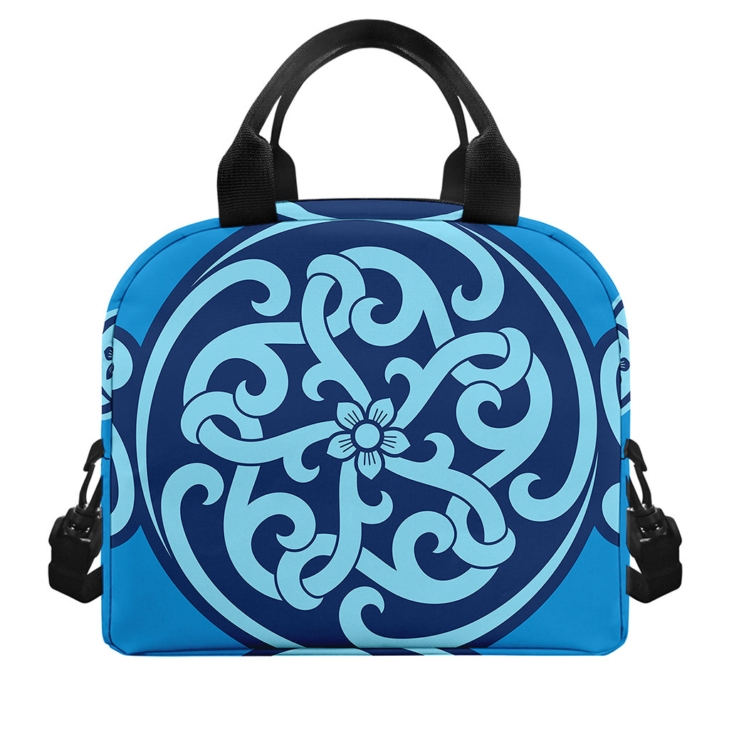 Blue Celtic Symbol Print Insulated Lunch Bag