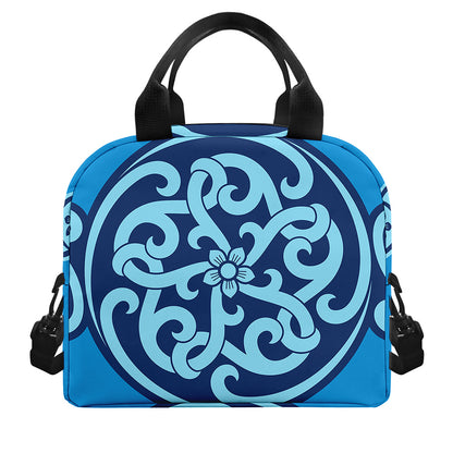 Blue Celtic Symbol Print Insulated Lunch Bag
