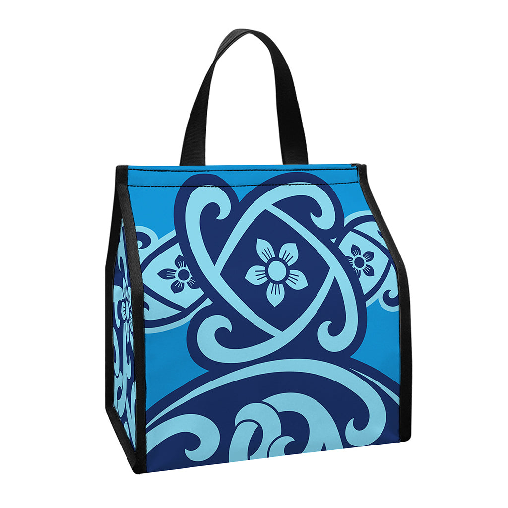 Blue Celtic Symbol Print Insulated Lunch Tote